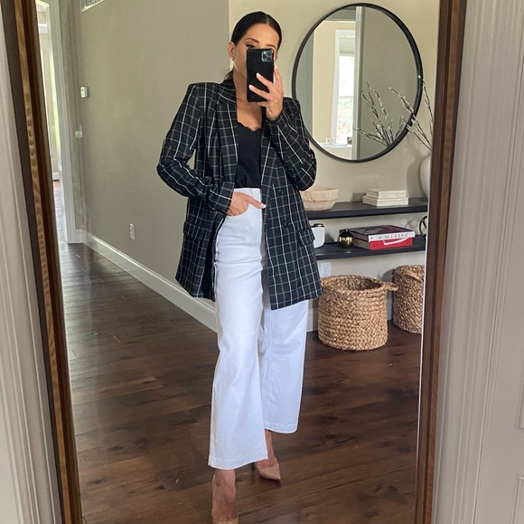 Plaid oversized black blazer - Picture 9 of 12